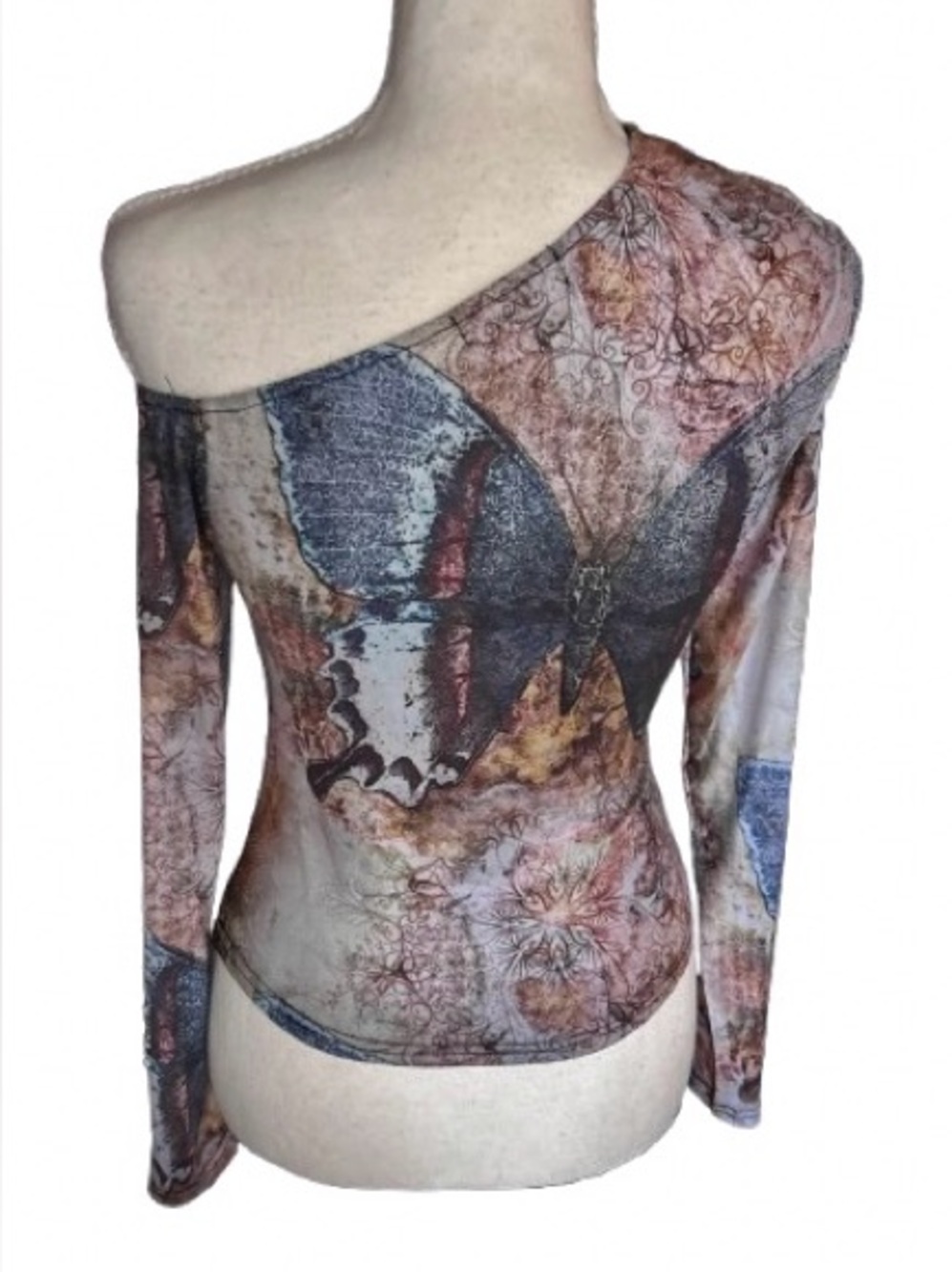 NWT Butterfly Mesh THORN & FABLE Off Shoulder Crop Boho Juniors Small Hot Topic